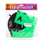 Halloween LED-es szellem dekoráció - zöld - 10 színes LED - akasztható - 75 × 35 cm