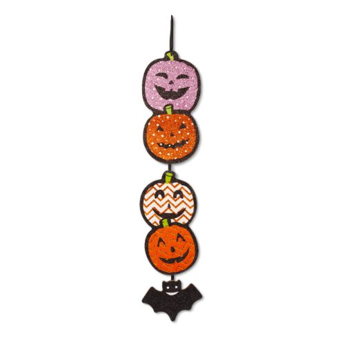 Halloween akasztható tök dekoráció - fa - 62 × 13 cm