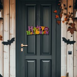   Halloween akasztható dekoráció - "Happy Halloween" - 42,5 × 18 cm