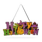 Halloween akasztható dekoráció - "Happy Halloween" - 42,5 × 18 cm