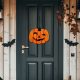Halloween akasztható tök dekoráció - fa - 30 × 25 cm