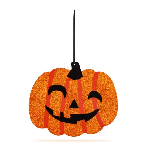Halloween akasztható tök dekoráció - fa - 30 × 25 cm