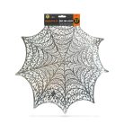 Halloween pókháló alátét - ezüst - Ø37 cm - műanyag
