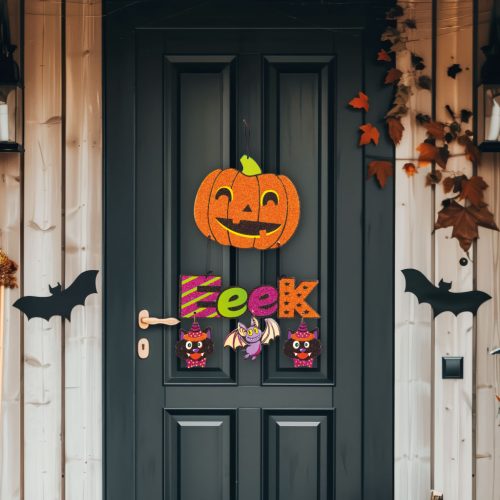 Halloween akasztható tök dekoráció - 45 × 23 cm