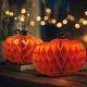 Halloween tök lampion - papír - 25/30 cm - 2 db