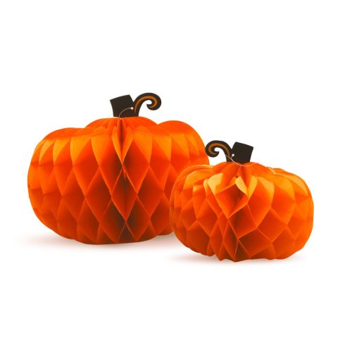 Halloween tök lampion - papír - 25/30 cm - 2 db