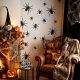 Halloween pók dekoráció szett - öntapadós - fekete - 30 db