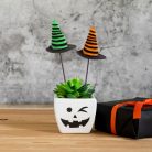 Halloween boszorkánykalap dekoráció - leszúrható - 20 × 7 cm - 3 db
