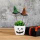 Halloween boszorkánykalap dekoráció - leszúrható - 20 × 7 cm - 3 db