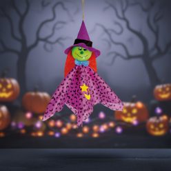 Halloween akasztható boszorkány dekoráció - 48 × 44 cm