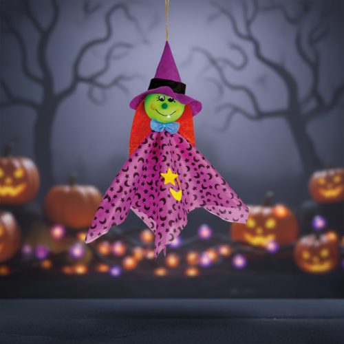 Halloween akasztható boszorkány dekoráció - 48 × 44 cm