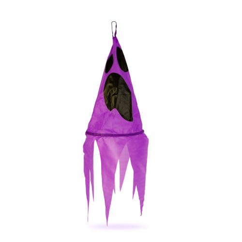 Halloween LED-es szellem dekoráció - lila - 10 színes LED - akasztható - 75 × 20 cm