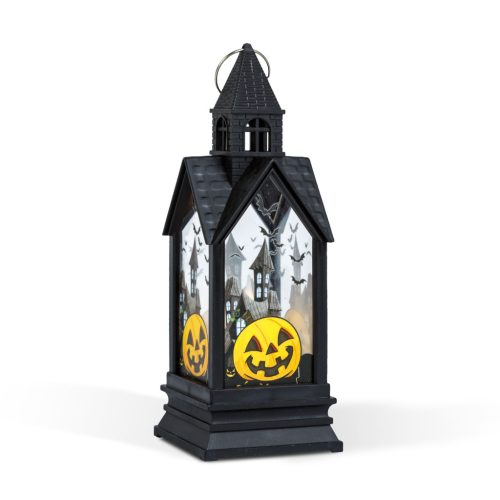 Halloween világító tök dekoráció - sárga LED - 17,5 × 6,3 × 6,3 cm - 3 × LR44