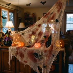 Halloween textil dekoráció - piros/fehér - 91 × 76 cm
