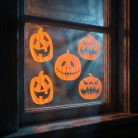 Halloween 3D gél ablakdekoráció - tök - 30 × 30 cm - 9 db
