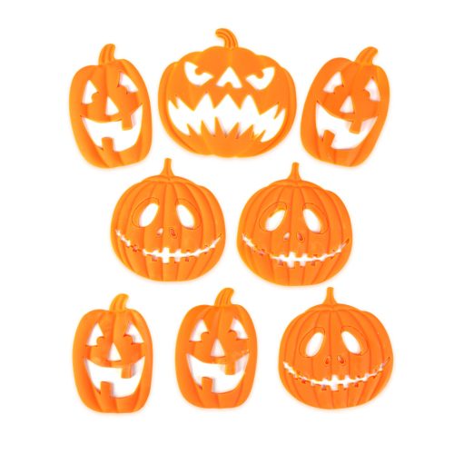 Halloween 3D gél ablakdekoráció - tök - 30 × 30 cm - 9 db