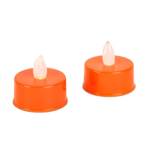 Halloween LED-es teamécses - narancssárga - 2 db