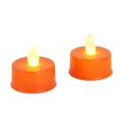 Halloween LED-es teamécses - narancssárga - 2 db