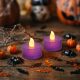 Halloween LED-es teamécses - lila - 2 db