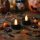 Halloween LED-es teamécses - fekete - 2 db