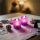 Halloween LED-es gyertya - lila - 2 db
