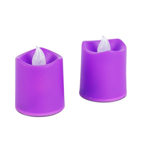Halloween LED-es gyertya - lila - 2 db