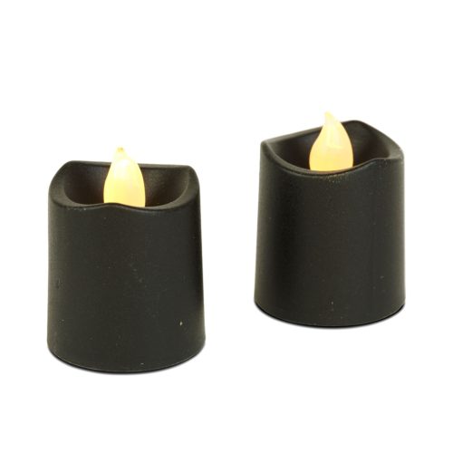 Halloween LED-es gyertya - fekete - 2 db