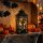 Halloween pislákoló lámpás - kastély - elemes - fekete - 30 × 14 cm