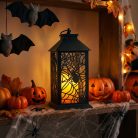 Halloween pislákoló lámpás - pók - elemes - fekete - 30 × 14 cm