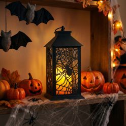   Halloween pislákoló lámpás - pók - elemes - fekete - 30 × 14 cm