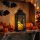 Halloween pislákoló lámpás - pók - elemes - fekete - 30 × 14 cm