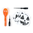Halloween tökfaragó készlet - 3 db szerszám - sablonokkal