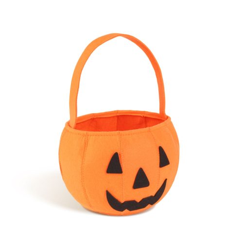 Halloween filc kosár - narancssárga - 16 × 20 cm