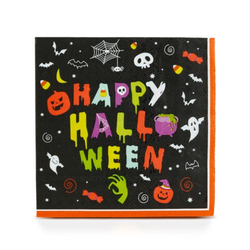 Halloween papírszalvéta - "Happy Halloween" - 2 rétegű - 33 × 33 cm - 16 db