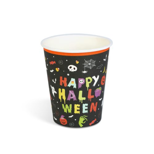 Halloween papírpohár - "Happy Halloween" - 2,5 dl - 8 db