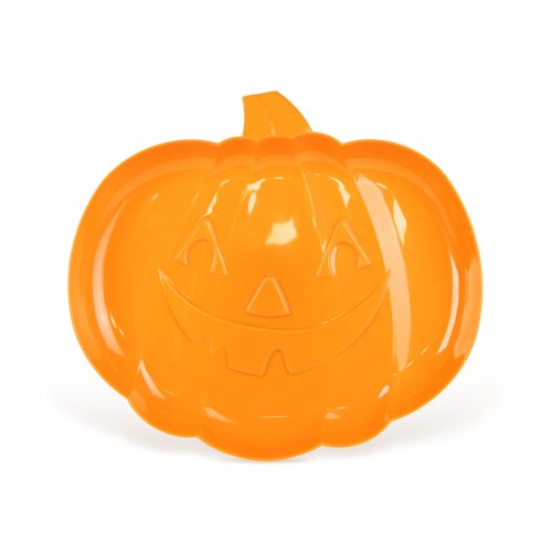 Halloween kínálótál - tök - narancssárga - műanyag - 30 × 27 cm