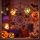 Halloween pókháló dekoráció - fekete - 4 db sarokelemmel - 30 × 30 cm