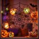 Halloween pókháló dekoráció - fekete - 4 db sarokelemmel - 30 × 30 cm