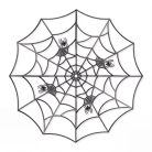 Halloween pókháló dekoráció - fekete - 4 db sarokelemmel - 30 × 30 cm