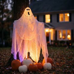 Halloween szellem fátyol - 2,15 × 1,52 m - fehér
