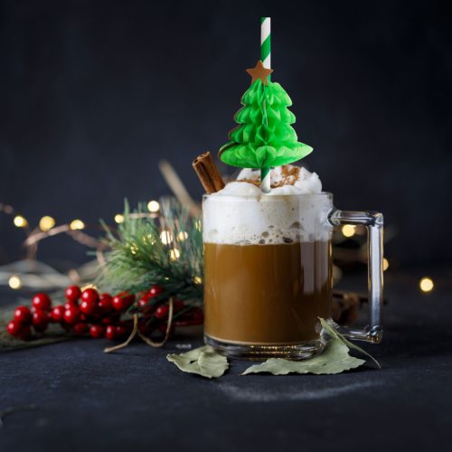 Papír szívószál - 3D fenyőfa - 197 x 6 mm - 12 db