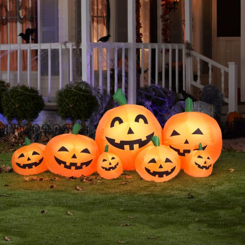 Halloween Felfújható tök - 230 cm - IP44 - 9 fehér LED - 100 - 240V