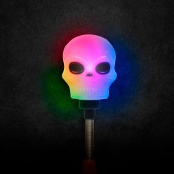 Halloween LED lámpa - rugós koponya