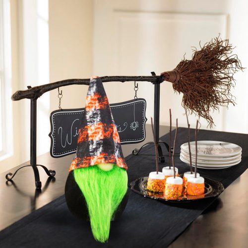 Skandináv manó - Halloween - Zöld szakáll - 16 cm