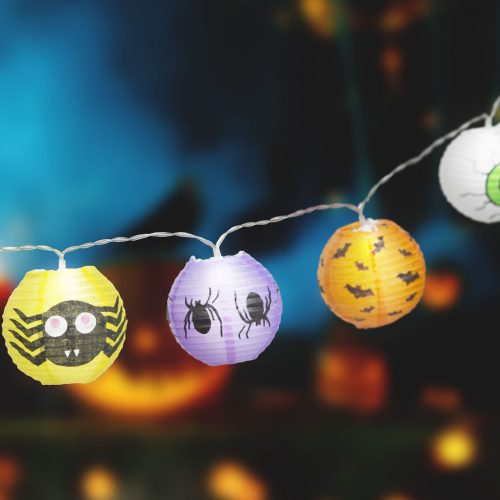 Halloween lampion fényfüzér - 150 cm - Elemes