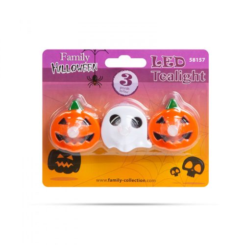 Halloween-i teamécses szett - Tök - Szellem - 3 db