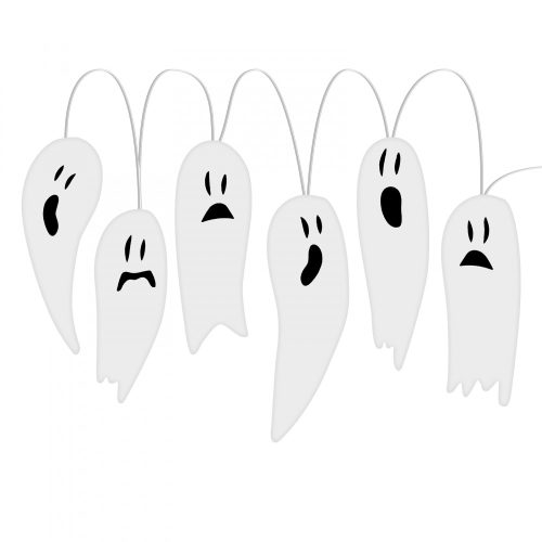 Halloween LED ablakdekor - gél - szellem - 85 cm