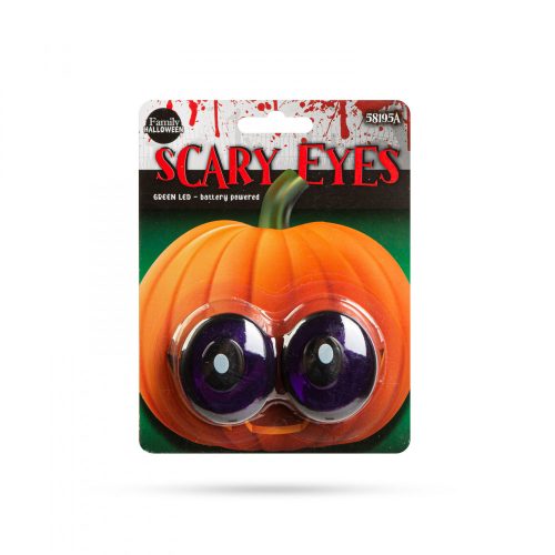 Halloween ijesztő szempár - zöld LED-es - elemes