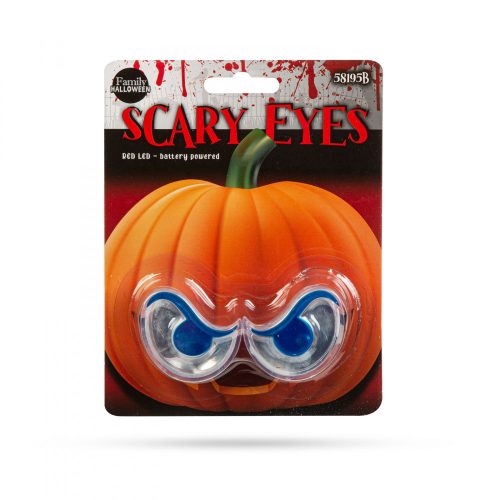 Halloween ijesztő szempár - piros LED-es - elemes