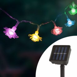 LED szolár fényfüzér - Virág - 2,3 m - 20 színes LED